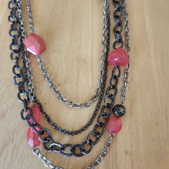 Beaded two-tone Silver necklace - Picture 3 of 3